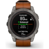 Часы GARMIN FENIX 7 PRO – SAPPHIRE SOLAR EDITION TITANIUM WITH CHESTNUT LEATHER BAND 010-02777-30